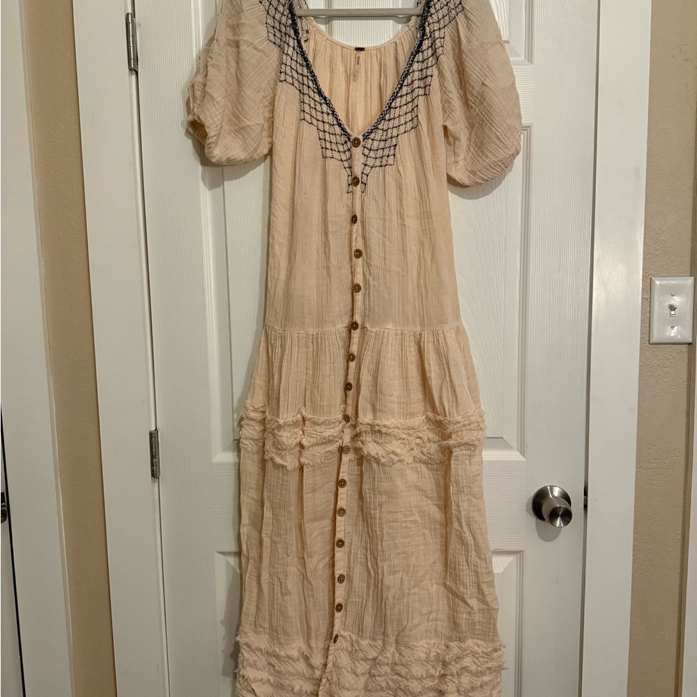 Free People Sunday Stroll Maxi Dress in Ivory